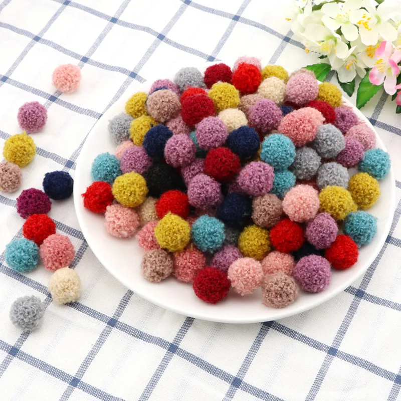 100pcs 20mm Colorful Fluffy Pom Poms Pompoms Ball DIY Craft Decorative Poms 