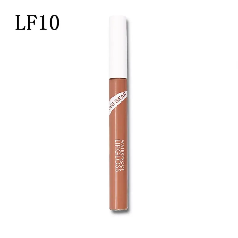 LF10 KISS BEAR Liquid Lipstick Matte Waterproof 12 Colors Lip Gloss Lip Paint Lipstick Long Lasting Lip Gloss Lip Makeup - Цвет: LF10
