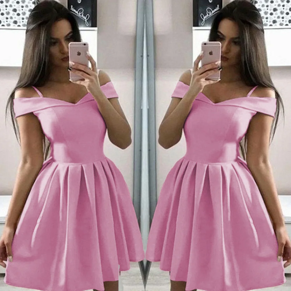Women Summer Dress Plus Size Solid Color Short Sleeve Female Casual High Waist Oversize Mini Dresses Clothes vestidos S-3XL