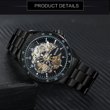 

WINNER Fashion Watch Automatic Watch Men Stainless Waterproof Luminous Hand ransparent Dial Design Casual Horloges Mannen
