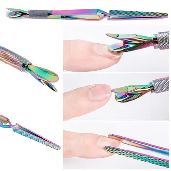 

Nail Extension Tips Holder Shaping Clip Cuticle Pusher Picker Manicure Tool The X-type handle is easy to hold, smooth and easy