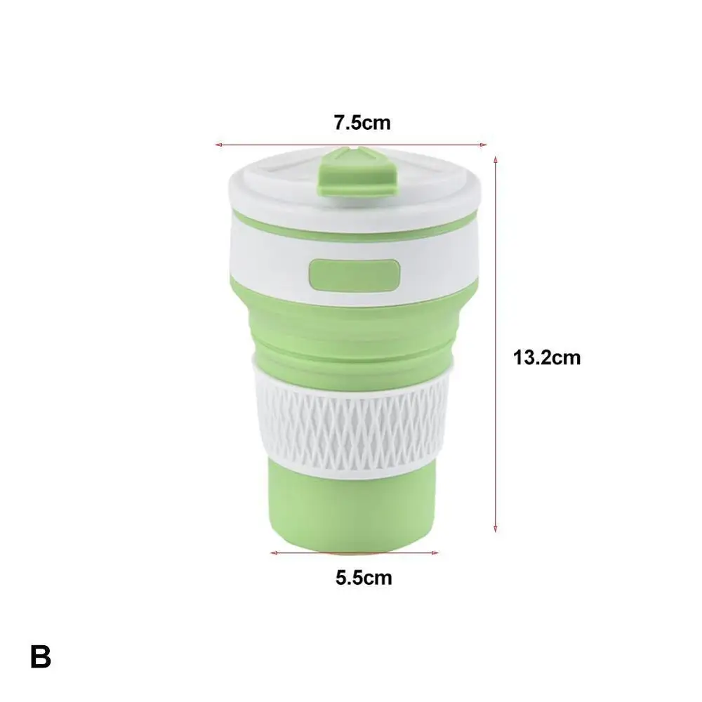 Выдвижной 350 мл портативный складной силиконовый чайник Кемпинг чашка с крышкой бутылки воды спортивная чашка - Цвет: B