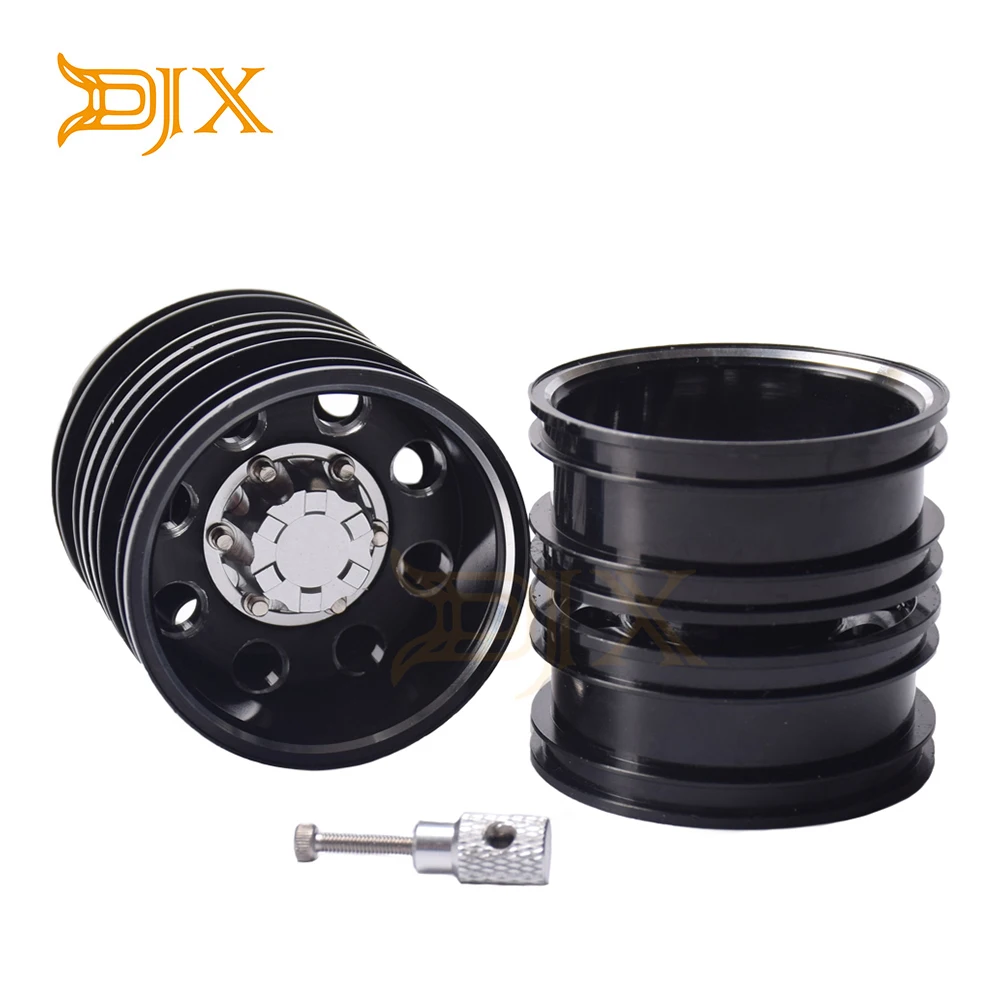 

DJX 2PCS Aluminum Rear Wheel Hub for 1/14 Tamiya Tractor Truck RC Car Parts