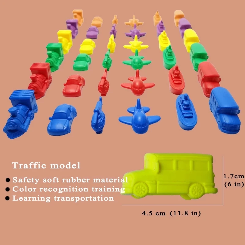 1 Set Montessori Rainbow Fruit Traffic Animal Counting Toy Baby Counting Rainbow Match Game Color Classification Educational Toy 6
