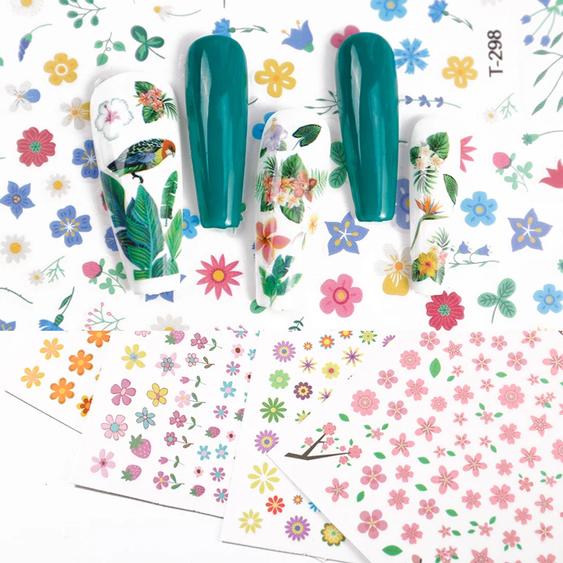 

Dried Flower Effect Nail Art Water Decals Stickers Floral Botanical Plants Fern Leaf Transfers Fall Sticker HDJ490FSDJ