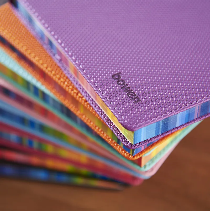 

Thickened Creative Laptop with Spray Edge Rainbow Edge PU Leather Notebook Girls'Diary Handbook