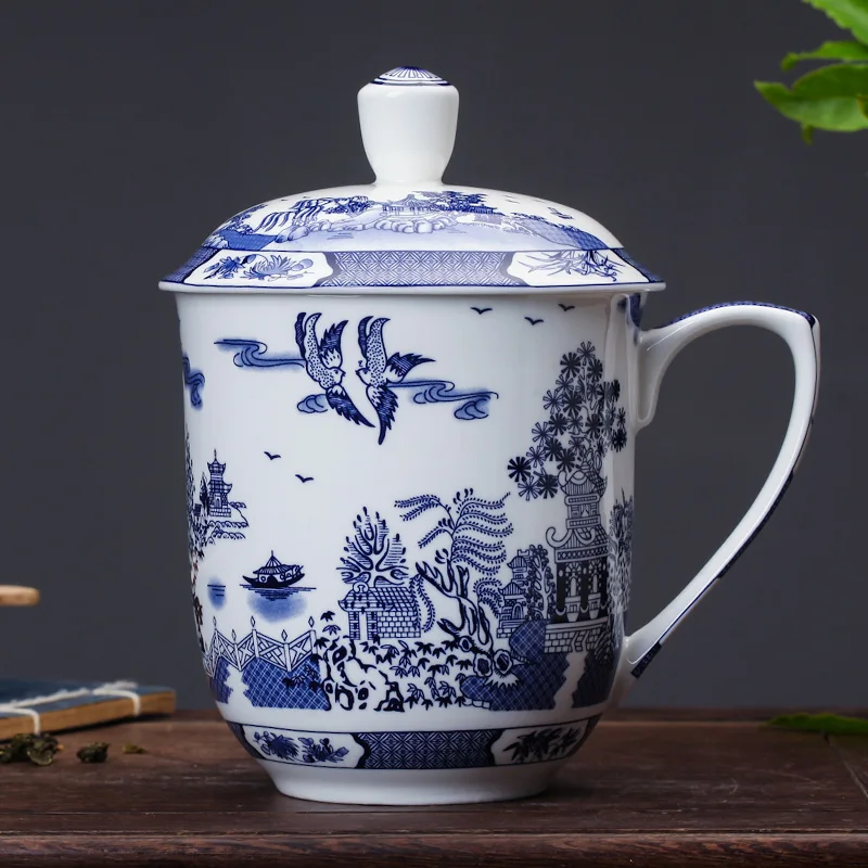 Jingdezhen чайная кружка 900 мл керамические кофейные кружки большой объем для воды чашки чая чашки Посуда для напитков чайный набор кунг-фу контейнер Декор - Цвет: K Style
