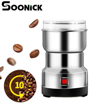 

SOONICK Mini Electric Coffee Grinder Upgraded Stainless Steel Blade Beans Herbs Nuts Portable Coffee Grinder Mill for Kitchen