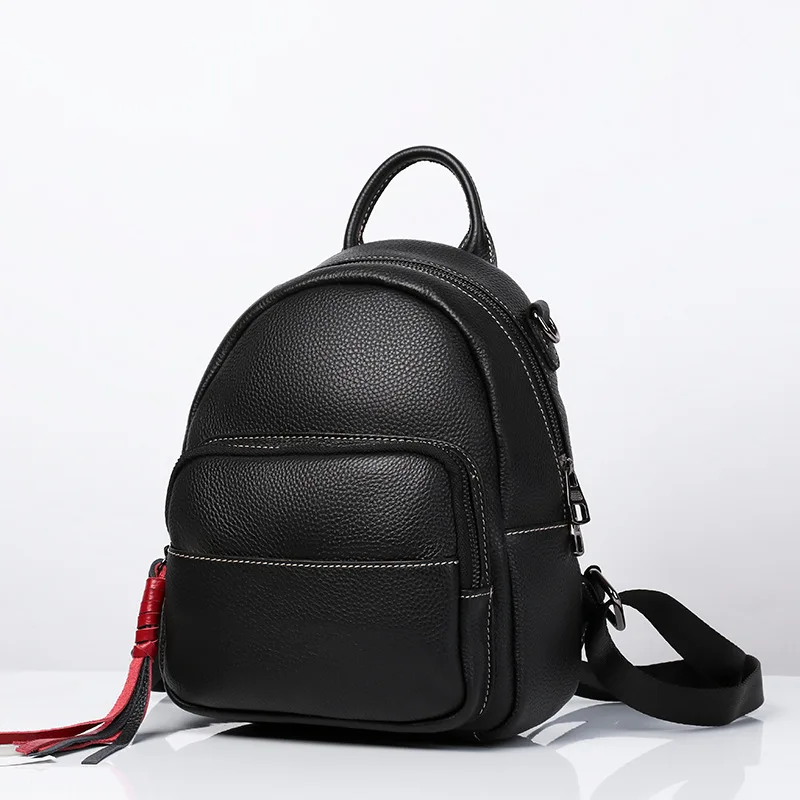 

Women's Leather Bags 2019 New Style First Layer Leather Backpack Korean-style Fashion Mini Simple Casual Backpack