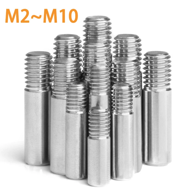5/2pcs Gb831 Slotted Cylindrical Pin Dowel External Thread Locating Pin