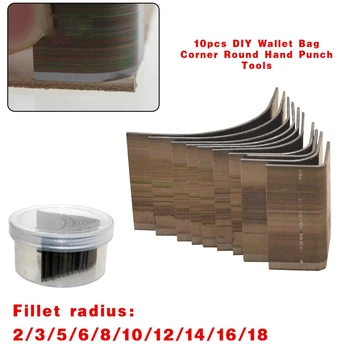 

2019 10pcs Wallet Bag Corner Round Hand Punch Tools Leather Sewing Supplies Craft DIY Punching Accessories For Leathercraft New