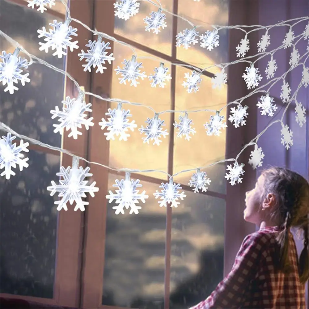 HUIRAN 20 светодиодный Снежинка сказочная Гирлянда Свет рождественские украшения елка Декор рождественские украшения для дома Navidad Noel