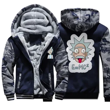 

New Cartoon Anime Cartoon 2019 New Streetwear Raglan Winter Funny Coat Thick Hip Hop Warm Clothing Camouflage Fashion Hooded