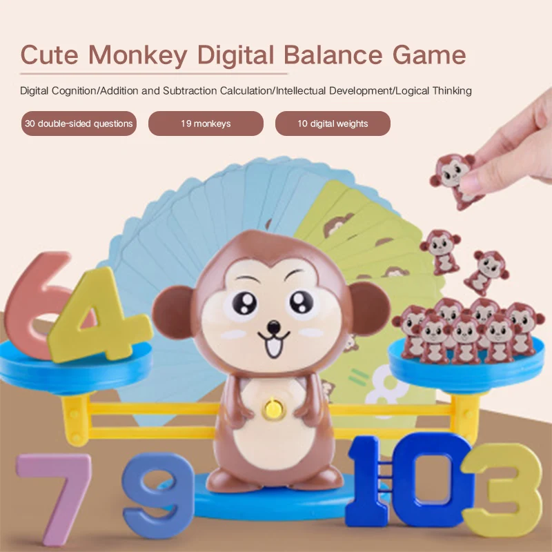 Kinder Tischspiel Affe Mathe Subtraktion Spielwaage Früher Lernen Lernspielzeug 