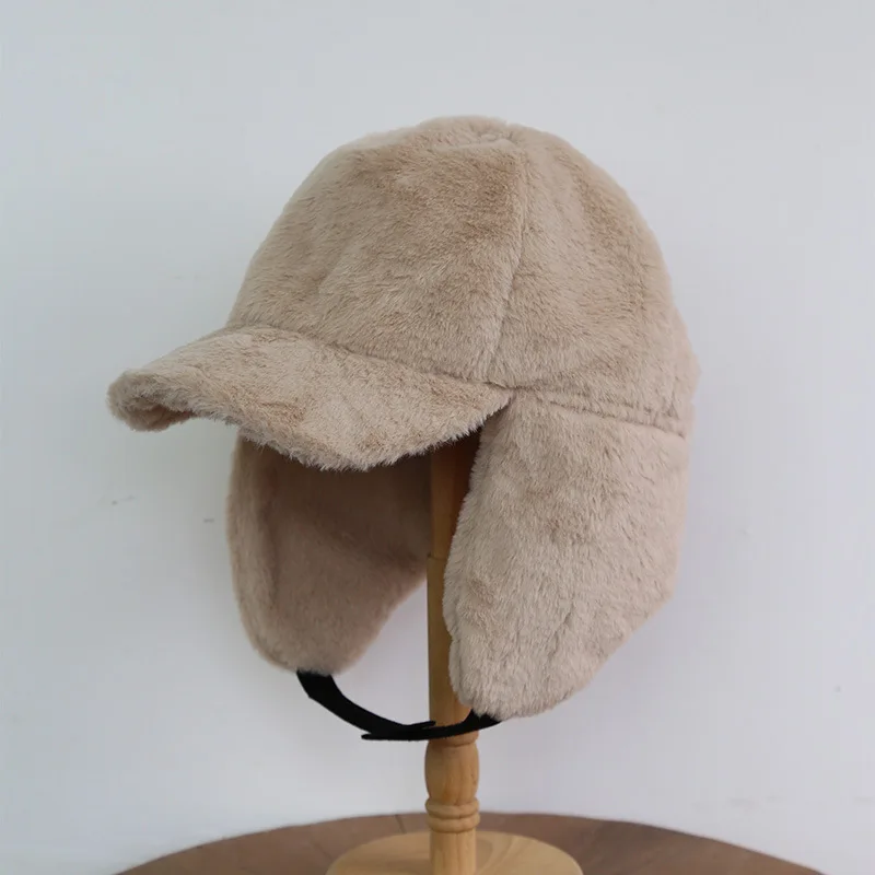 leather bomber hats Women Men Warm Earmuffs Thicken Ear-flapped Hat Winter Cold-proof Warm Plush Cotton Hat Lei Feng Cap 2022 Winter Russian Hat mens mad bomber hat