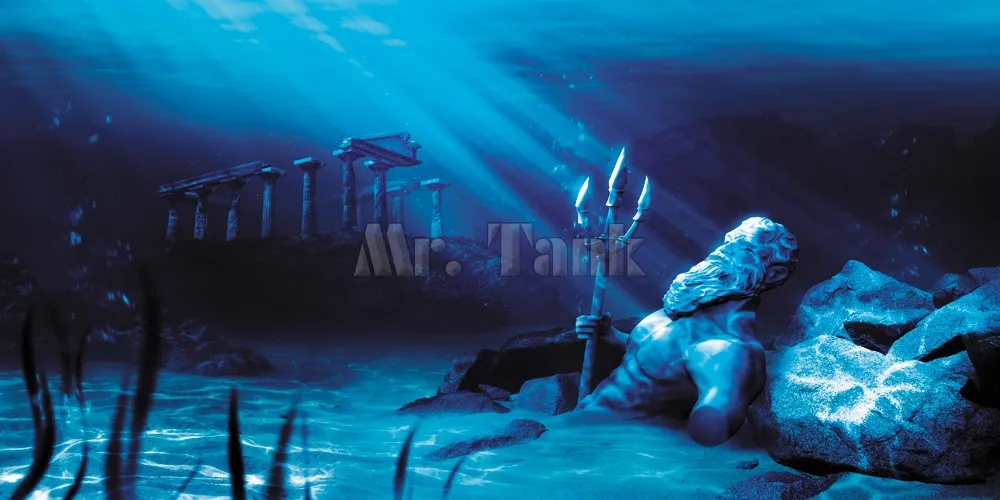 Mr Tank Alte Architektur Aquarium Hintergrund Poster Selbstklebende Unterwasser Stadt Atlantis Fisch Tank Hintergrund Dekorationen Decorations Aliexpress