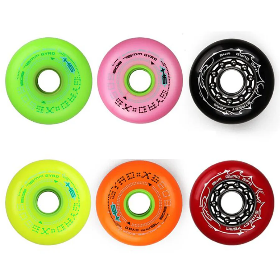 100OriginalGyroInlineSkateWheels84AHardnessForSlalomSliding