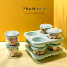 4 шт./компл. маленьких контейнеры для детского питания с подносом без добавления бисфенола А Портативный Стекло Еда хранения герметичные Водонепроницаемые герметичные дропшиппинг