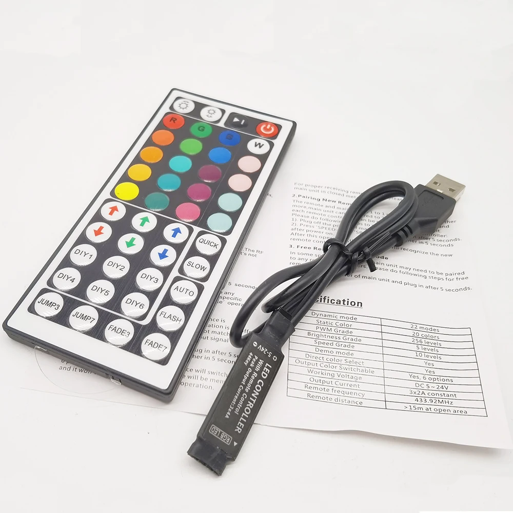 DC 5В USB светодиодный RGB Управление Ipad Mini 3 клавиши Диммер 24Key 44key ИК-пульт