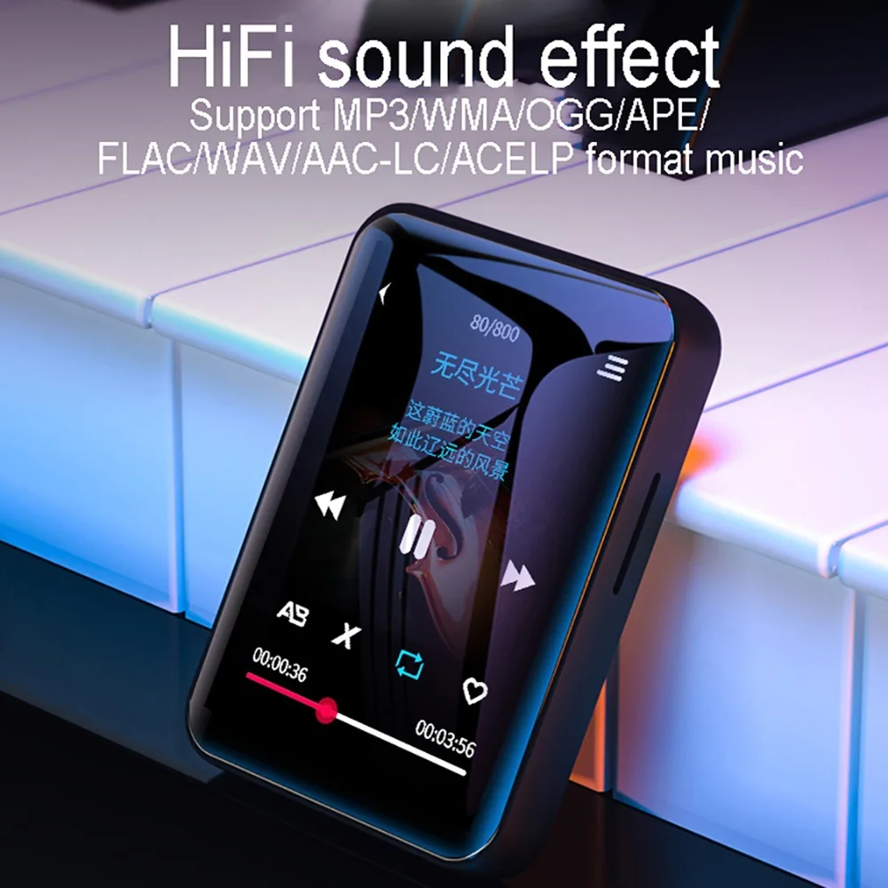 Портативный 1,8 дюймовый TFT ЖК-дисплей MP3-плеер поддерживает карты памяти MP3 Bluetooth 4,0 Сенсорный экран музыкальный mp3-плеер