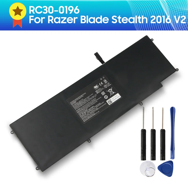 

Authentic Battery RC30-0196 Laptop Battery For Razer Blade Stealth 2016 V2 i7-7500U 3ICP4/92/80 4640mAh Original + Tool