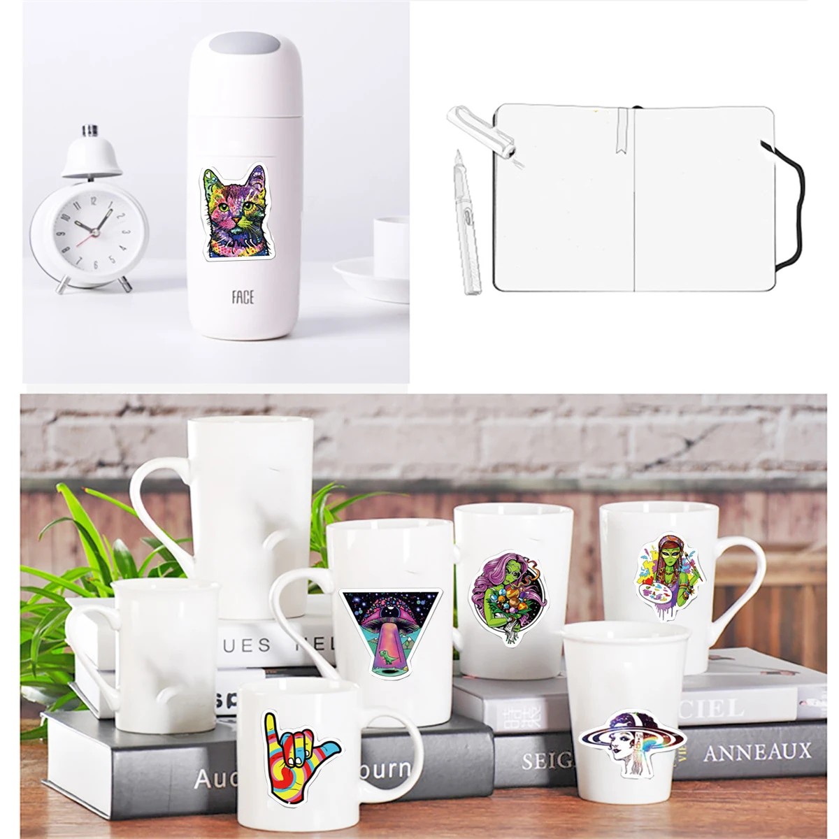 10/30/50PCS/ Do not repeat stickers Cool Skateboard Cup Suitcase Notebook Guitar Color Psychedelic Graffiti Sticker Wholesale