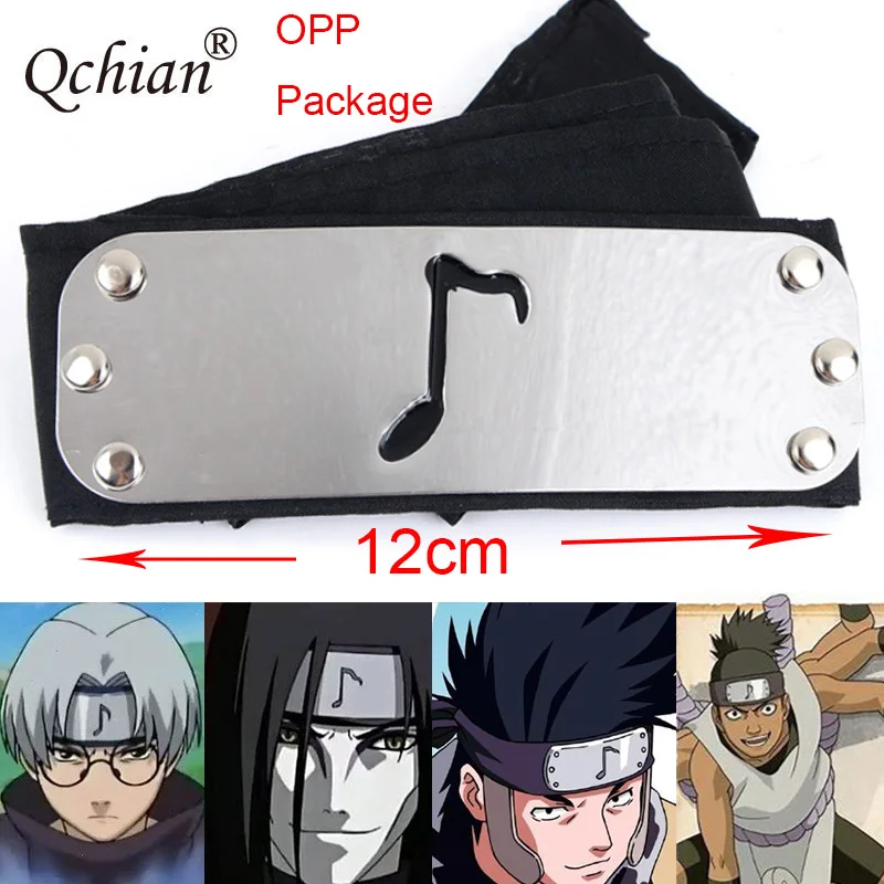 Anime Naruto Orochimaru Akatsuki Cosplay Headband Black Head Protector Wear Headbands, Armbands