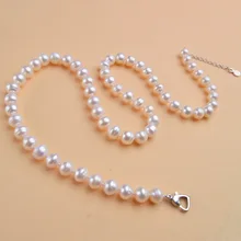 ASHIQI ожерелье из натурального пресноводного жемчуга 8-9 мм, круглые жемчужные украшения для женщин, подарок