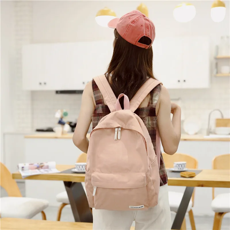 

2019 New Style WOMEN'S Bag Simple Backpack Fashion Large Capacity Students Canvas School Bag Fashion