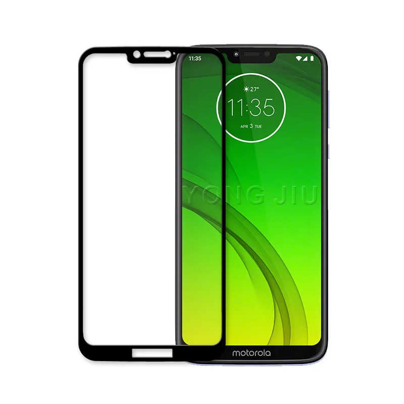 2 шт. для Motorola Moto G7 power Plus Play Закаленное стекло Защитная пленка для экрана 9h Защитная крышка g 7 - Цвет: BLACK