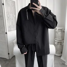 Летняя тонкая рубашка в Корейском стиле, модная красивая белая рубашка, мужская повседневная рубашка с длинными рукавами, свободная рубашка, защита от солнца, Cl