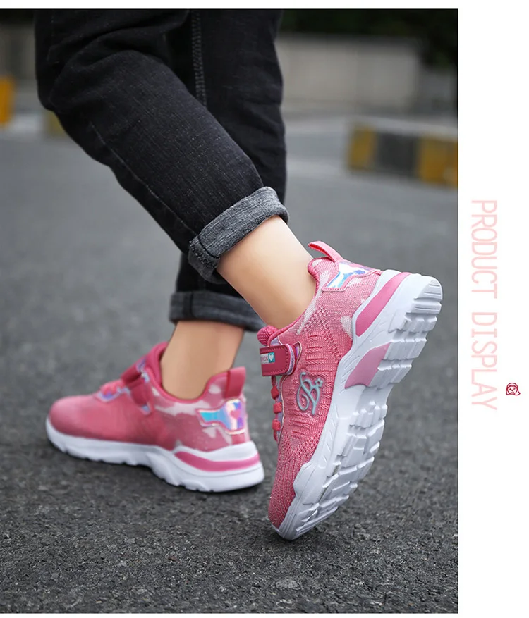 Autumn Kid Running Shoes Girls Lightweight Mesh Kindergarten Primary school Student Sneakers Jogging Trekking Shoes for Children
