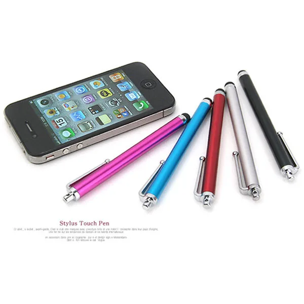 Оптом емкостный экран металлический стилус с зажимом для Iphone/iPad/mini IPad/iPod Touch 500 шт./лот