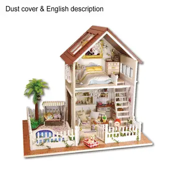 

3D Paris Apartment DIY Doll House Miniature Dollhouse With Furniture Kit Wooden Handmade Model Toy Mini Landscape Christmas Gift