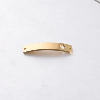 cactus gold Серебро/золото нержавеющая сталь Пустой изгиб бар Шарм для гравировки 2 отверстия металлическая пластина для браслетов зеркальная полировка 10 шт - Окраска металла: cactus gold