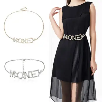 

1pc Personalized Wild Tassel Belly Waist Chain Female Simple Crystal Alphabet Pendant Body Chain Belt Body Jewelry For Women