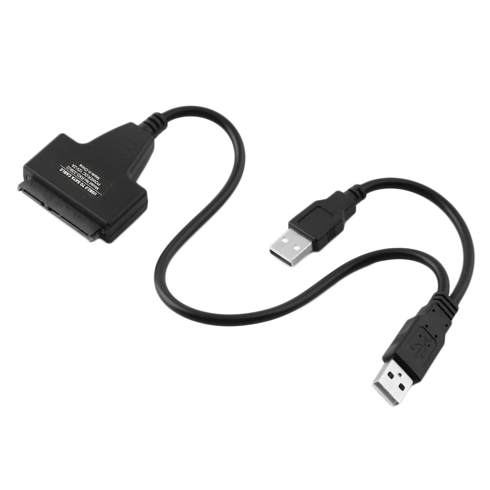 Портативный размер двойной USB в SATA линии USB2.0 данных и кабель питания адаптер