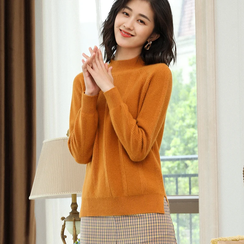 

100% Cashmere Knit Pullover Ladies Jumpers Oneck New Fashion Sweater for Women 4Colors Soft Standard Clothes