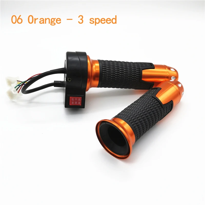 06 Orange-3speed Ручка для контроля скорости электромобиля, апертура 22 мм, высокая, средняя, низкая, три передачи, цвет, алюминиевый сплав, ручка обратного ускорения - Цвет: 06 Orange-3speed