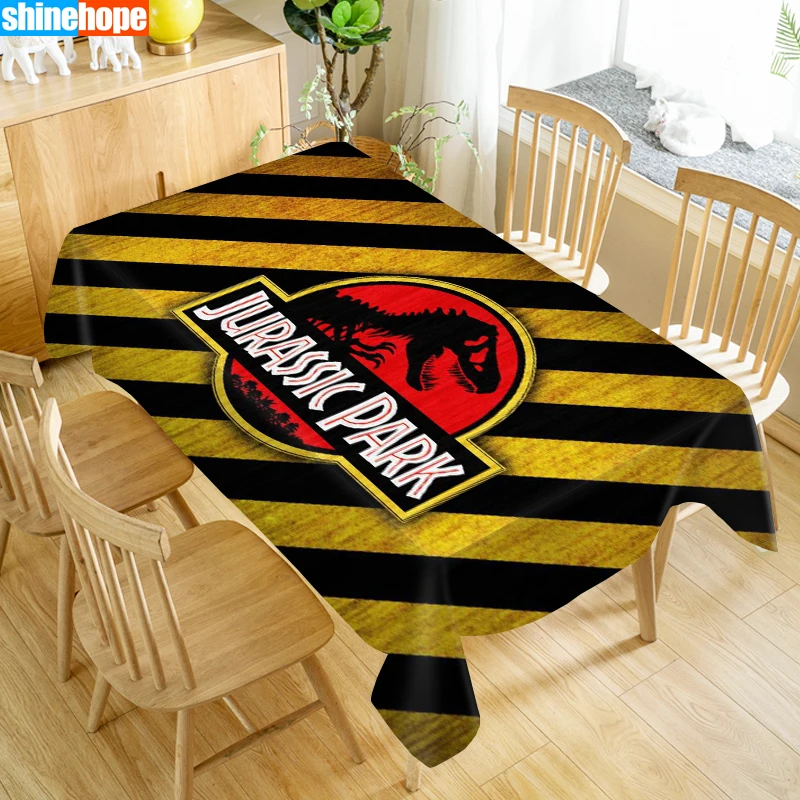 Custom Jurassic Park Table Cloth Holiday Party Waterproof Oxford Fabric Rectangular Tablecloth Home Party Tablecloth 2