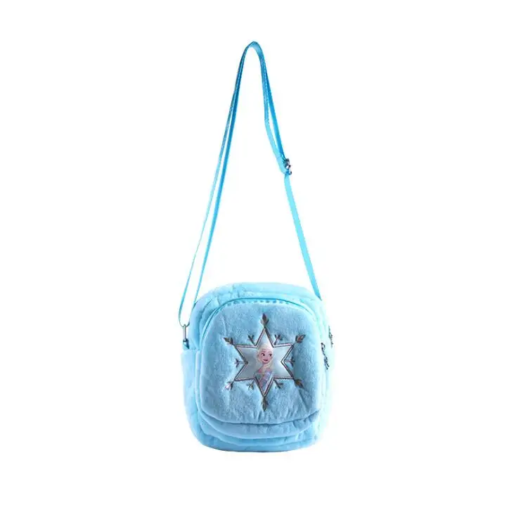 100 Genuine Disney Frozen 2 Elsa Anna plush bag Inclined shoulder bag round bag pencil box 4