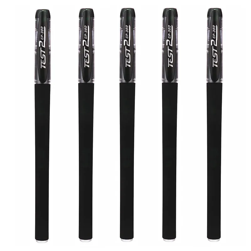 5pcs Black Gel Pens school Pen канцелярия ручка students writing Stationery office business sign pen 040223 - Цвет: 5 Pcs