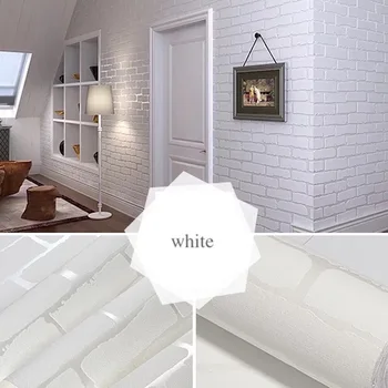 

Vinyl Self Adhesive Wallpaper 3D Brick Wall Stickers Non Woven Brick Wall Paper For Living Room Kitchen Bathroom Bedroom Decor