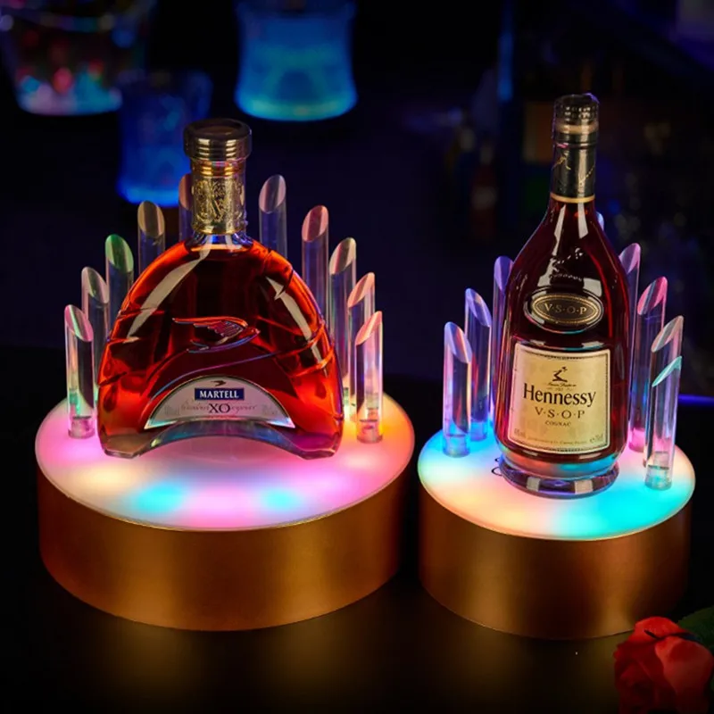 

Creative LED Luminous Wine Bottle Holder Glowing Champagne Cocktail Drinkware Stand For Wedding Bar Disco Party Decor