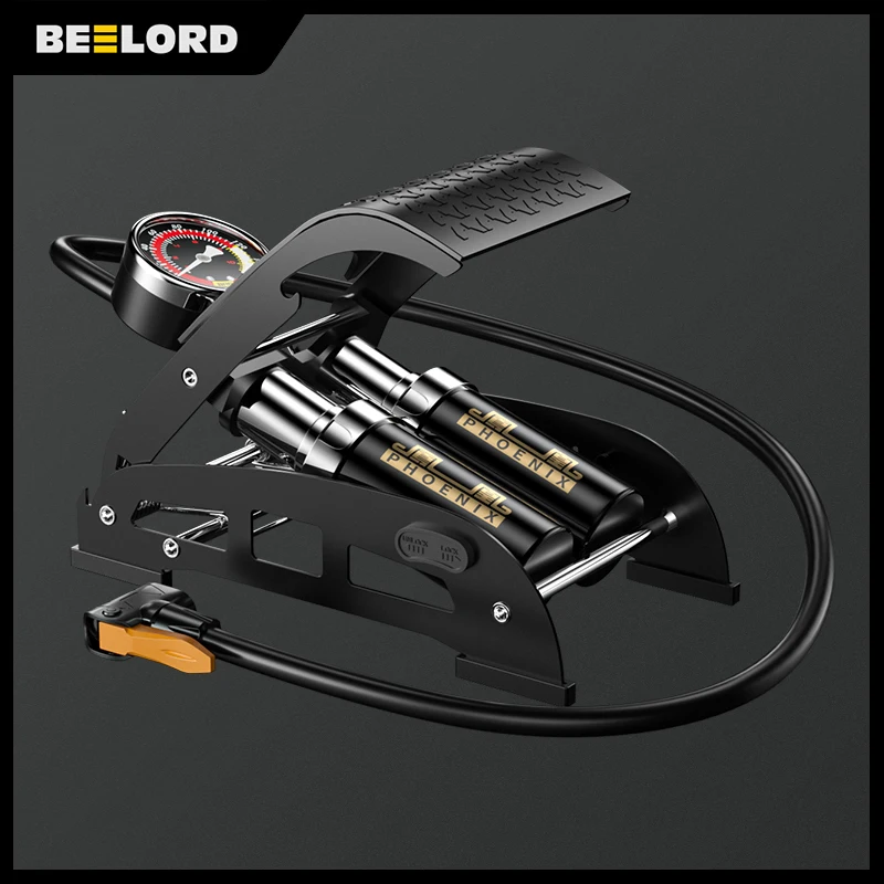 BEELORD Bicycle Pump 180PSI High Pressure Gauge Foot Inflator Floor Air For MTB Road Bike Scooter Motorcycle Car Tire | Спорт и