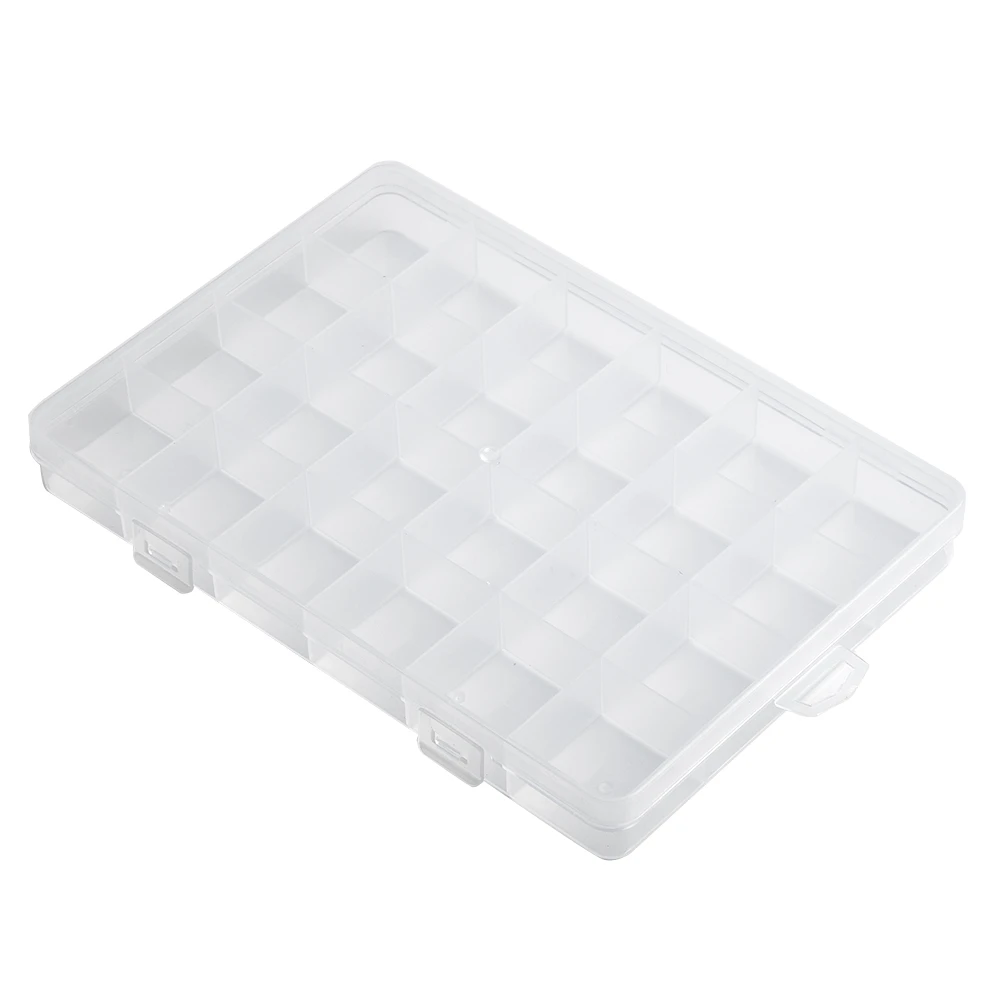 24 Grids Plastic Cross Stitch Embroidery Floss Storage Box Floss Bobbins Storage Organizer DIY Cross Stitch Sewing Supplies tool pouch belt