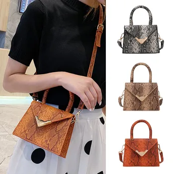

Women Messenger Bags Serpentine Handbag Fashion Leather Handle Bag Clutch Female Pochette Femme Soire 2020 Sac Main Femme L2