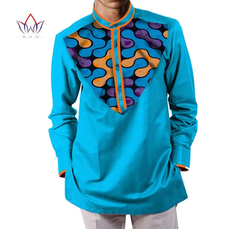 Летняя мужская африканская одежда dashikis camisa masculina батик Печать Топы мужские натуральный хлопок рубашки BRW WYN232 - Цвет: 9