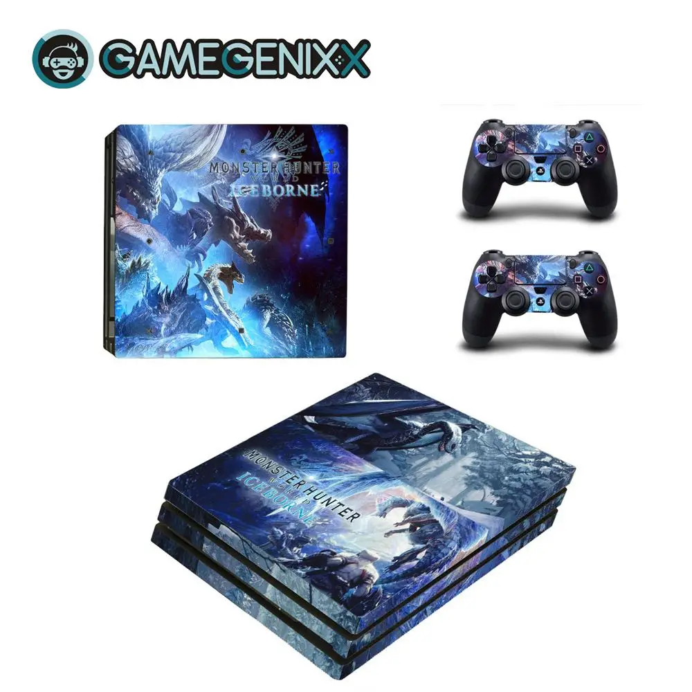 Защитная Наклейка на кожу GAMEGENIXX для консоли PS4 Pro и 2 контроллера-Monster Hunter World
