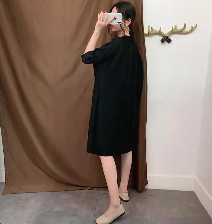 Miyake Плиссированное Платье Новые Осенние однобортные Длинные платья